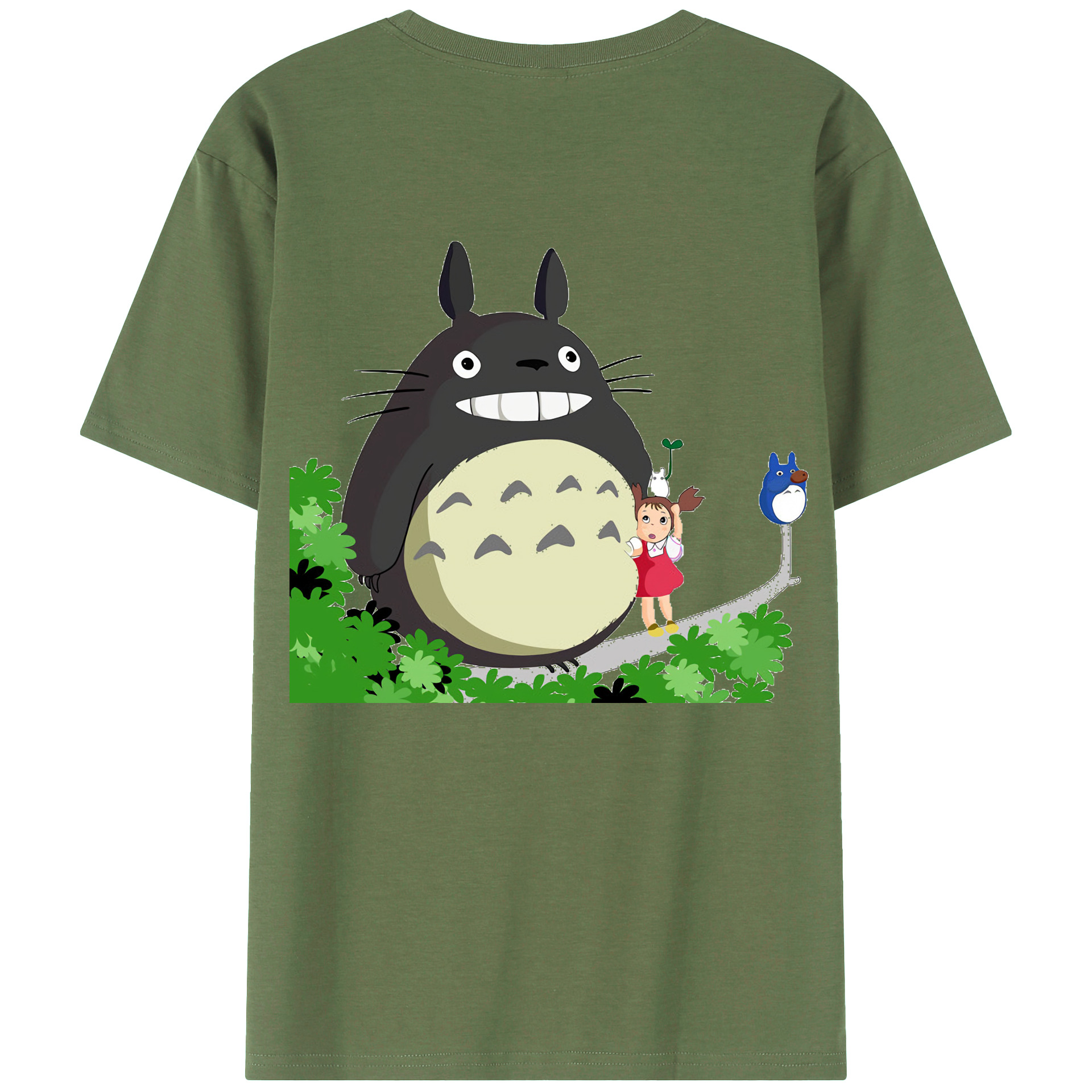 （画像用） となりのトトロ 草壁メイ 草壁サツキ My Neighbor Totoro Satsuki Kusakabe Mei Kusakabe 綿100％ メンズ半袖Tシャツ（バックプリント） 通気性
